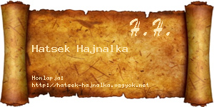 Hatsek Hajnalka névjegykártya