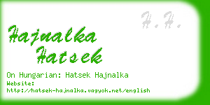 hajnalka hatsek business card